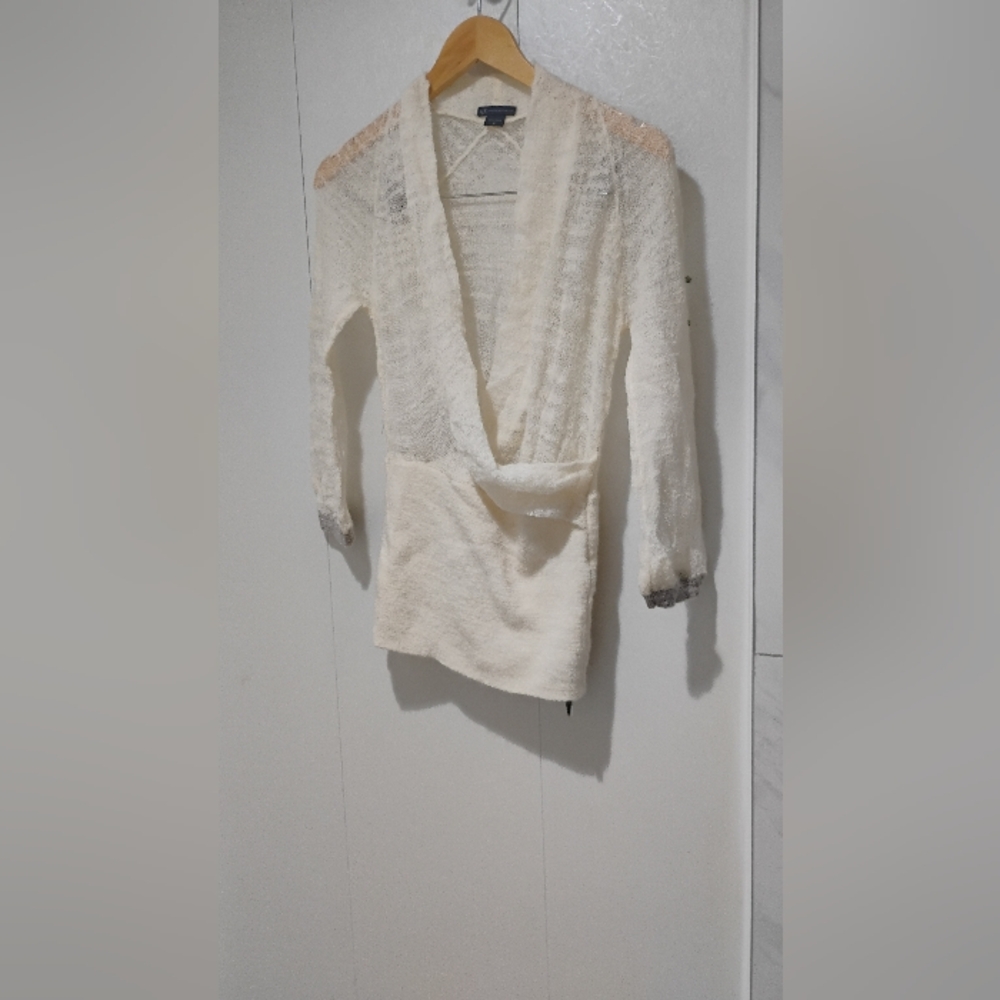 NWT Late 2000s Armani Exchange Balletcore Wrap Sweater Long Sleeve